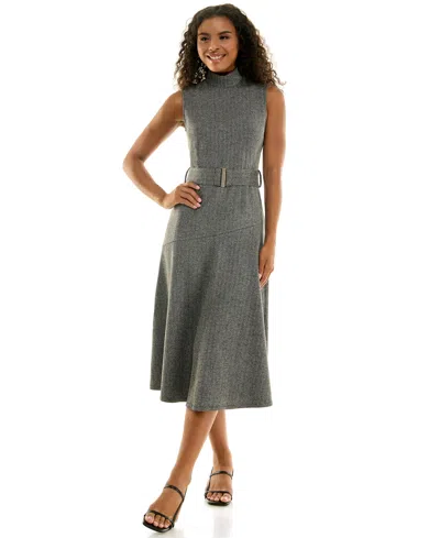 Seni & Cade Juniors' Knit Midi Dress In Gray