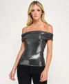 Seni & Cade Juniors Lurex Off-the-shoulder Top In Multi