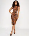 Seni & Cade Juniors' Mock-neck Sleeveless Midi Dress