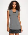 Seni & Cade Juniors' Polyurethane Trim A-line Dress In Gray