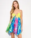 Seni & Cade Juniors' Printed Tie-front Fit & Flare Dress