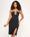 Seni & Cade Juniors' Strapless Midi Dress In Black