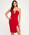 Seni & Cade Juniors' Strapless Midi Dress In Red