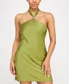 Seni & Cade Juniors' Tie-back Satin A-line Dress