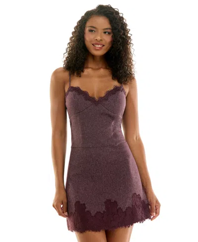 Seni & Cade Juniors' V-neck Dress In Purple