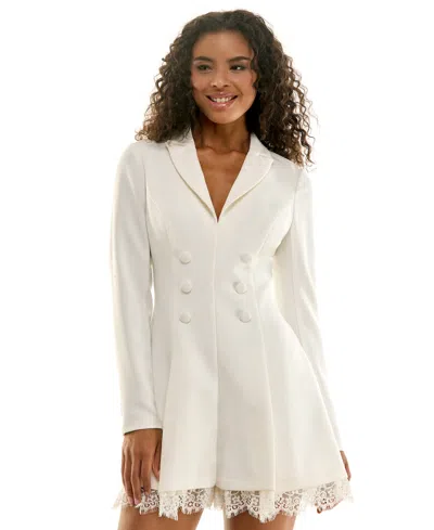 Seni & Cade Juniors' V-neck Romper In Ivory