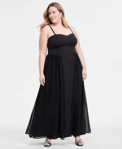 Seni & Cade Plus Size Sweetheart-neck Sleeveless Gown