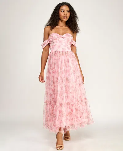 Seni & Cade Women's Floral Ruffle Hem Off-the-shoulder Dress In Multi