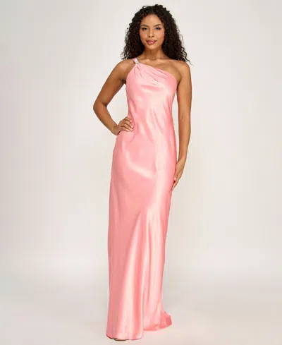 Seni & Cade Women's One-shoulder Open Drape Back Dress In Pink