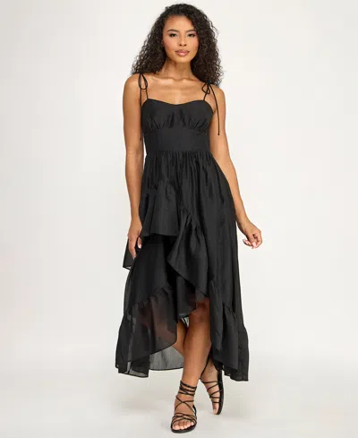 Seni & Cade Women's Ruffle Tiered Midi Dress In Black