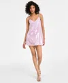 Seni & Cade Women's Sequined Lace-trim Minidress In Lilac