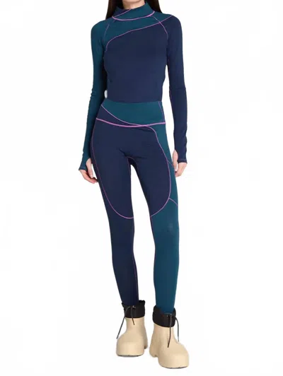 Seniq Wool Sculpt Merino Baselayer Legging In Slushi Midnight In Blue