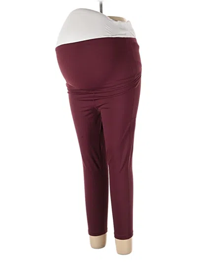 Pre-owned Senita Athletics Active Pants In Burgundy