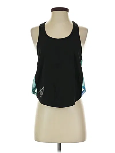 Pre-owned Senita Athletics Tank Top Black Halter Neckline Tops