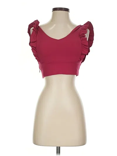 Pre-owned Senita Athletics Tank Top Burgundy Sweetheart Neckline Tops