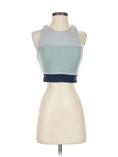 Pre-owned Senita Athletics Tank Top Gray Halter Neckline Tops