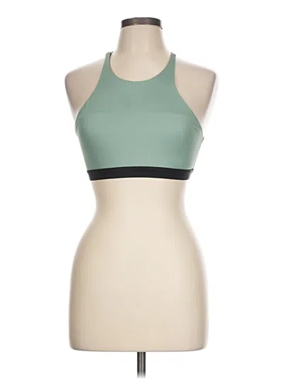 Pre-owned Senita Athletics Tank Top Green Halter Neckline Tops