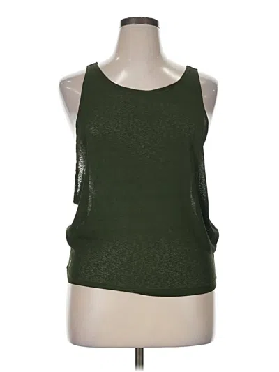 Pre-owned Senita Athletics Tank Top Green Halter Neckline Tops