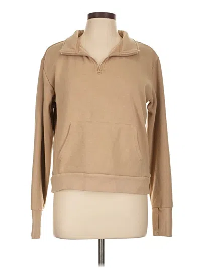 Pre-owned Senita Athletics Zip Up Hoodie In Tan