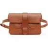 Senreve Aria Belt Bag Pebbled Leather 5-way Convertible Handbag In Chesntut