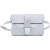 Senreve Aria Belt Bag Pebbled Leather 5-way Convertible Handbag In Ice