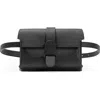 Senreve Aria Belt Bag Pebbled Leather 5-way Convertible Handbag In Noir