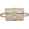 Senreve Aria Belt Bag Pebbled Leather 5-way Convertible Handbag In Sand