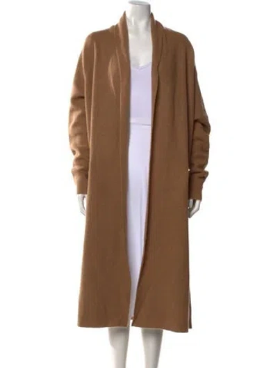 Pre-owned Senreve Cashmere Open Front Sweater In Brown
