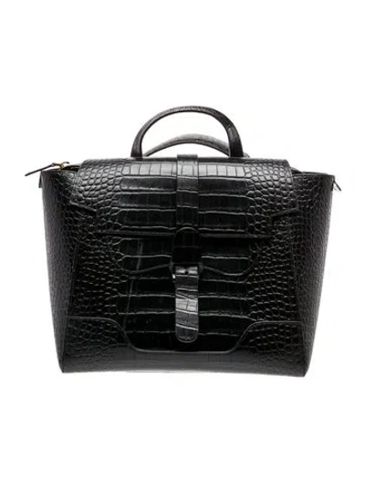 Pre-owned Senreve Embossed Leather Backpack In Black