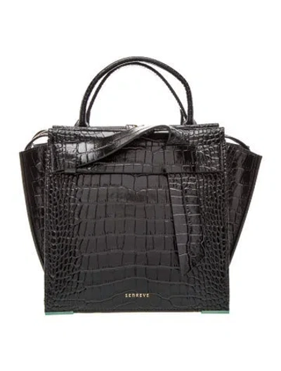 Pre-owned Senreve Embossed Leather Backpack In Black
