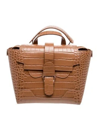 Pre-owned Senreve Embossed Leather Backpack In Brown