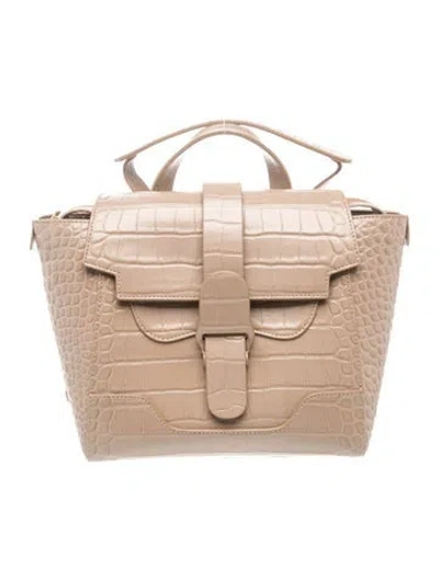 Pre-owned Senreve Embossed Leather Backpack In Neutrals