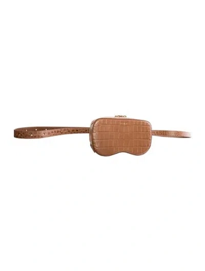Pre-owned Senreve Embossed Leather Belt Bag In Brown
