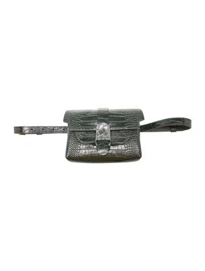 Pre-owned Senreve Embossed Leather Belt Bag In Grey