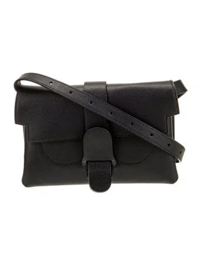 Pre-owned Senreve Embossed Leather Shoulder Bag In Black