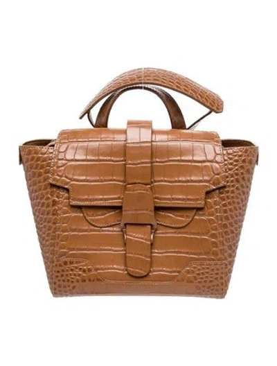 Pre-owned Senreve Embossed Leather Shoulder Bag In Brown