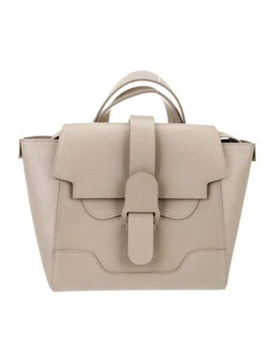 Pre-owned Senreve Embossed Leather Top Handle Bag In Neutral