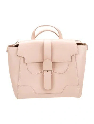 Pre-owned Senreve Embossed Leather Top Handle Bag In Neutral