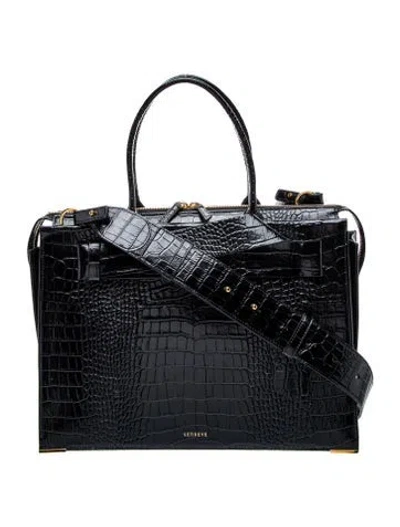 Pre-owned Senreve Leather Armonica Tote In Black