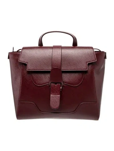 Pre-owned Senreve Leather Briefcase In Burgundy