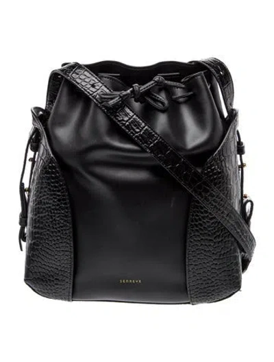 Pre-owned Senreve Leather Bucket Bag In Black
