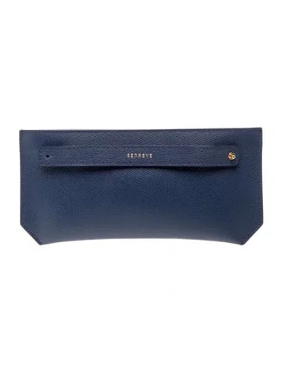 Pre-owned Senreve Leather Clutch In Blue