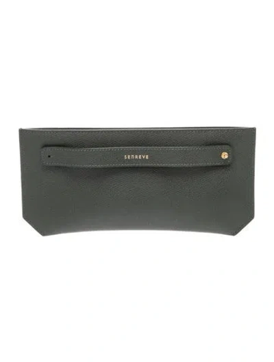 Pre-owned Senreve Leather Clutch In Grey