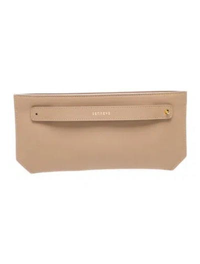 Pre-owned Senreve Leather Clutch In Neutrals