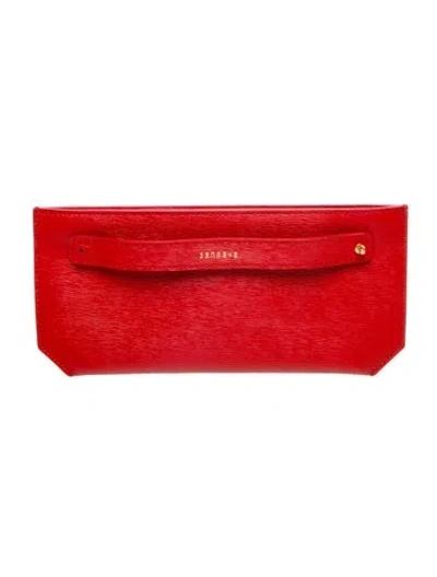 Pre-owned Senreve Leather Clutch In Red