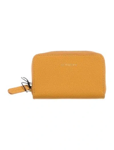 Pre-owned Senreve Leather Continental Wallet W/ Tags In Yellow