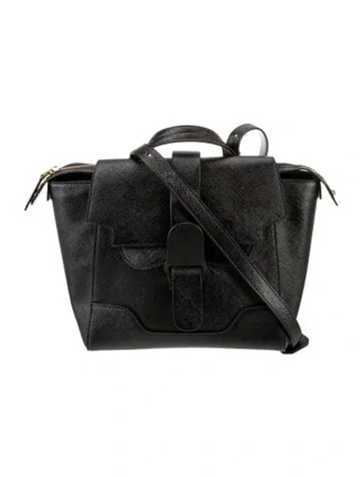 Pre-owned Senreve Leather Messenger Bag In Black