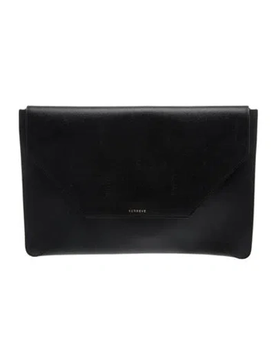 Pre-owned Senreve Leather Portfolio In Black