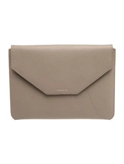 Pre-owned Senreve Leather Portfolio In Brown