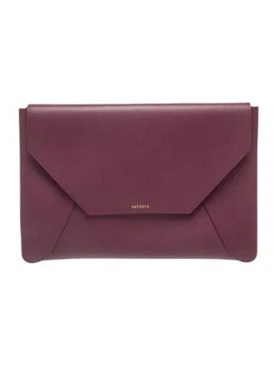 Pre-owned Senreve Leather Portfolio In Purple